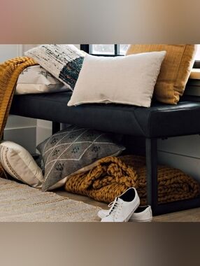 Urban Barn Rusty Yellow Chunky Knit Throw 50x60"